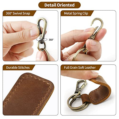 Genuine Leather Car Keychain for Men & Women