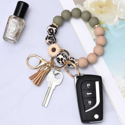 Silicone Beaded Keychain Wristlet for Women
