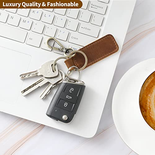 Genuine Leather Car Keychain for Men & Women