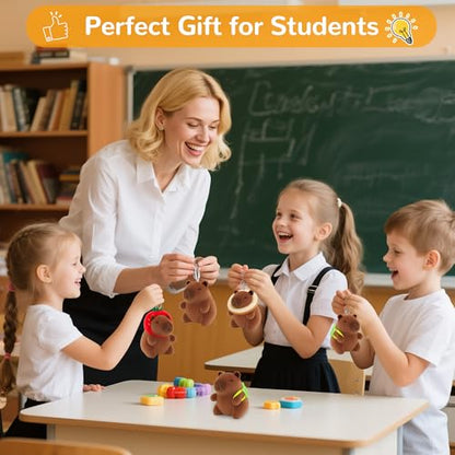 4 Pack Capybara Plush Keychain Cute Bag Charms for Kids