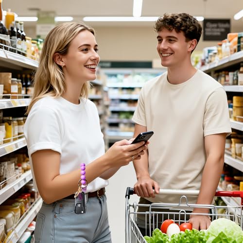 Silicone Bead Keychain Wristlet for Women