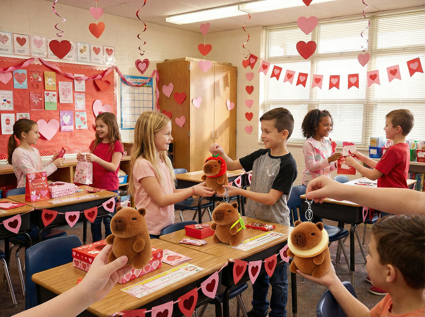 4 Pack Capybara Plush Keychain Cute Bag Charms for Kids