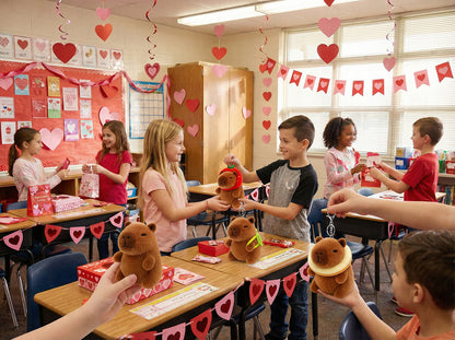 4 Pack Capybara Plush Keychain Cute Bag Charms for Kids