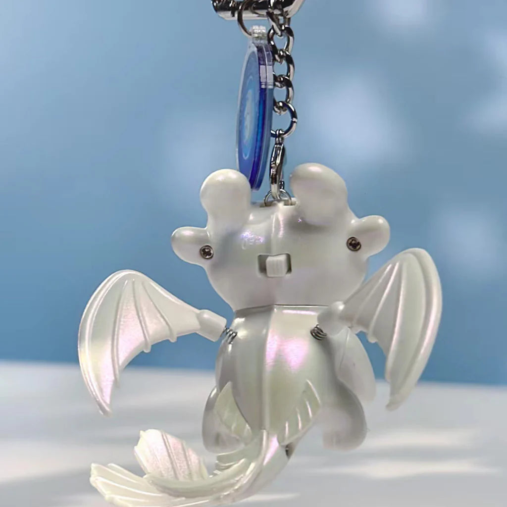 Light-Up Night Fury Dragon Keychain (White)