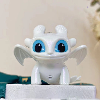 Light-Up Night Fury Dragon Keychain (White)