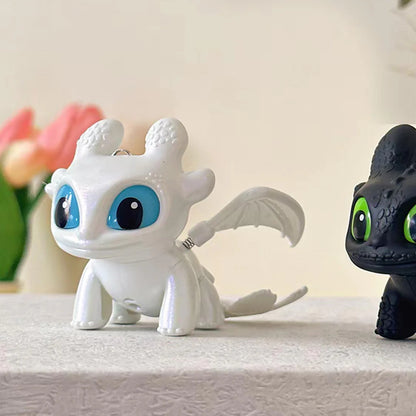 Light-Up Night Fury Dragon Keychain (White)