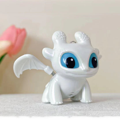 Light-Up Night Fury Dragon Keychain (White)