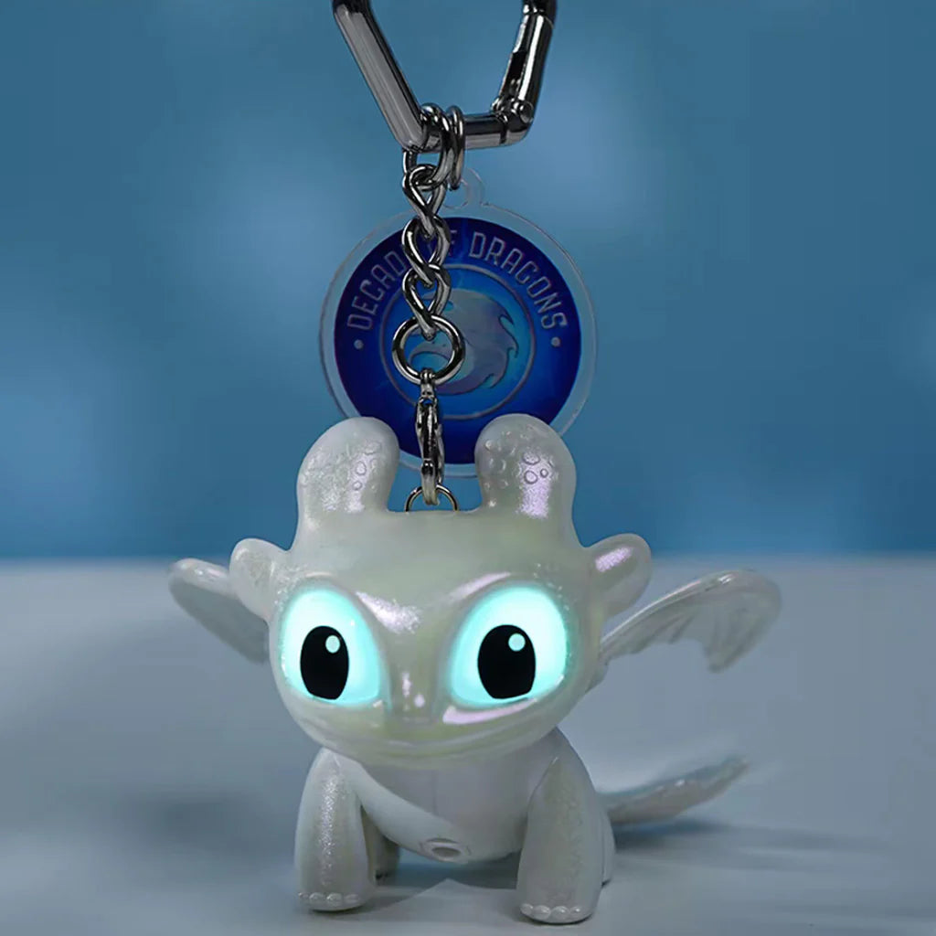Light-Up Night Fury Dragon Keychain (White)